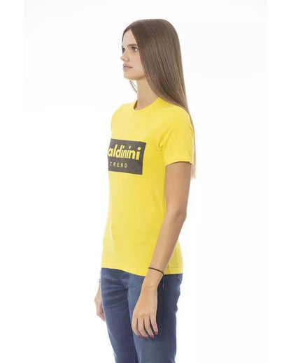 Baldinini Trend Women's Yellow Cotton Tops & T-Shirt - L