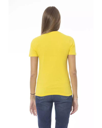 Baldinini Trend Women's Yellow Cotton Tops & T-Shirt - L