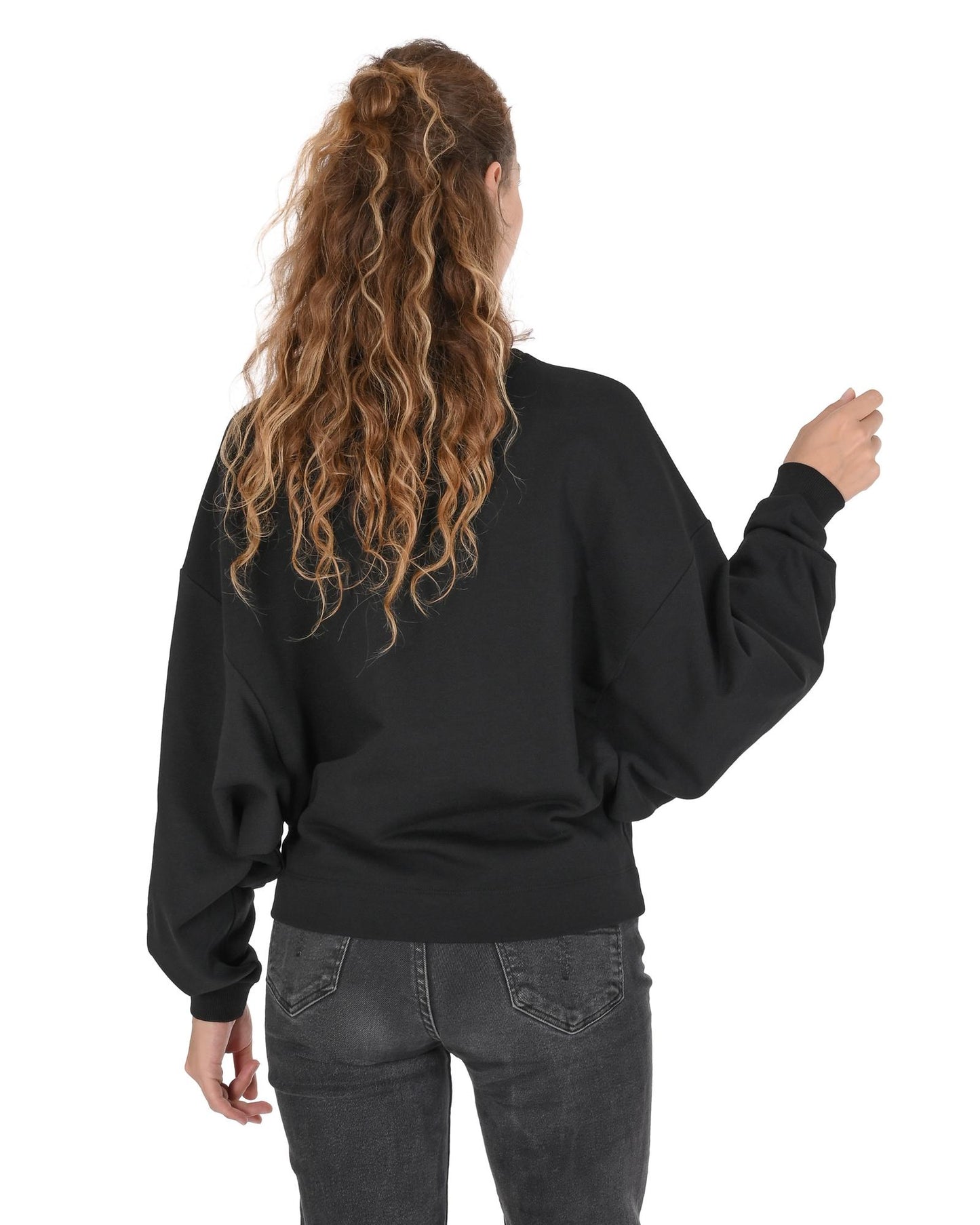 Cotton Sweatshirt with Inlay Detail - 40 EU