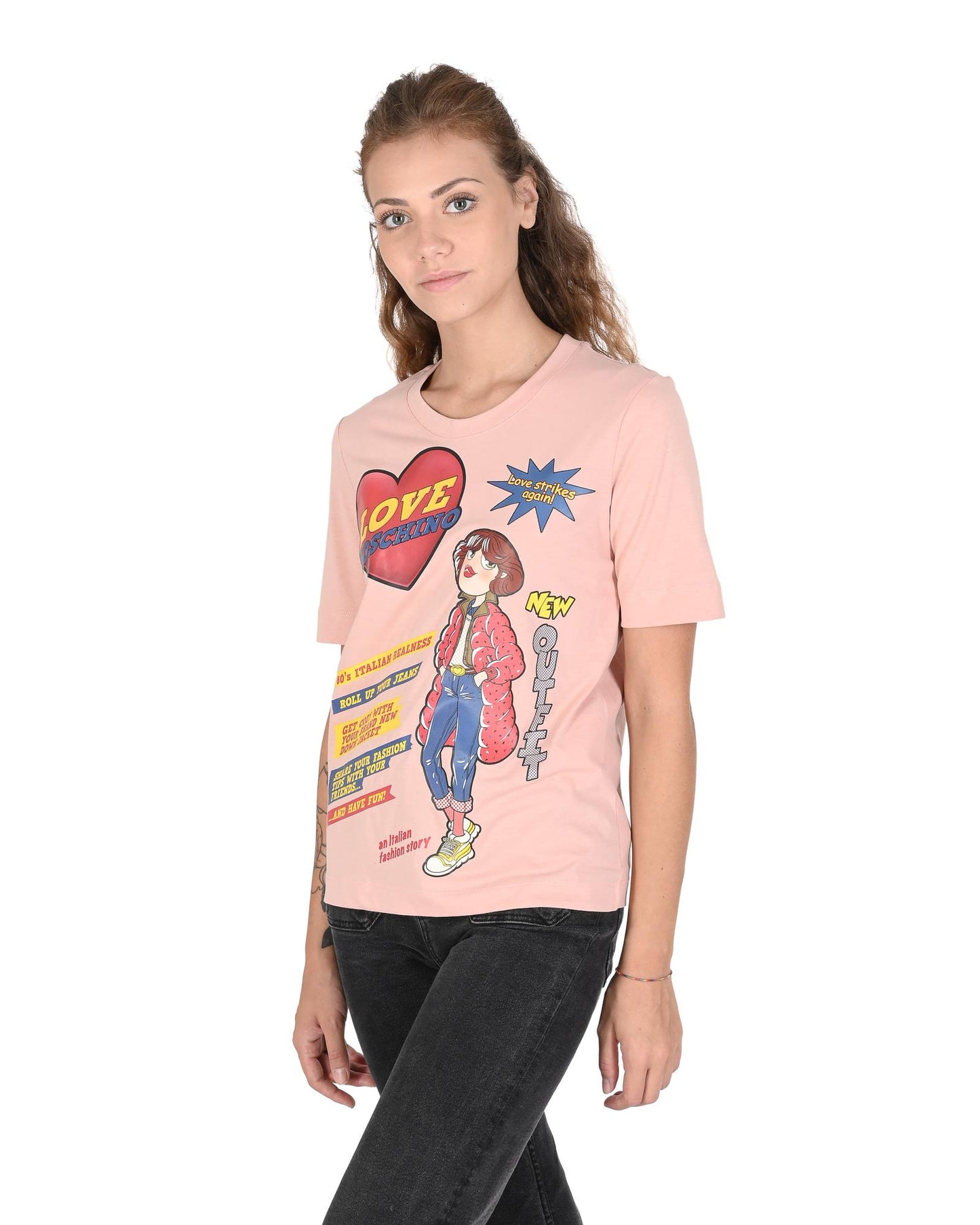 Powder Pink Cotton T-Shirt - 38 EU