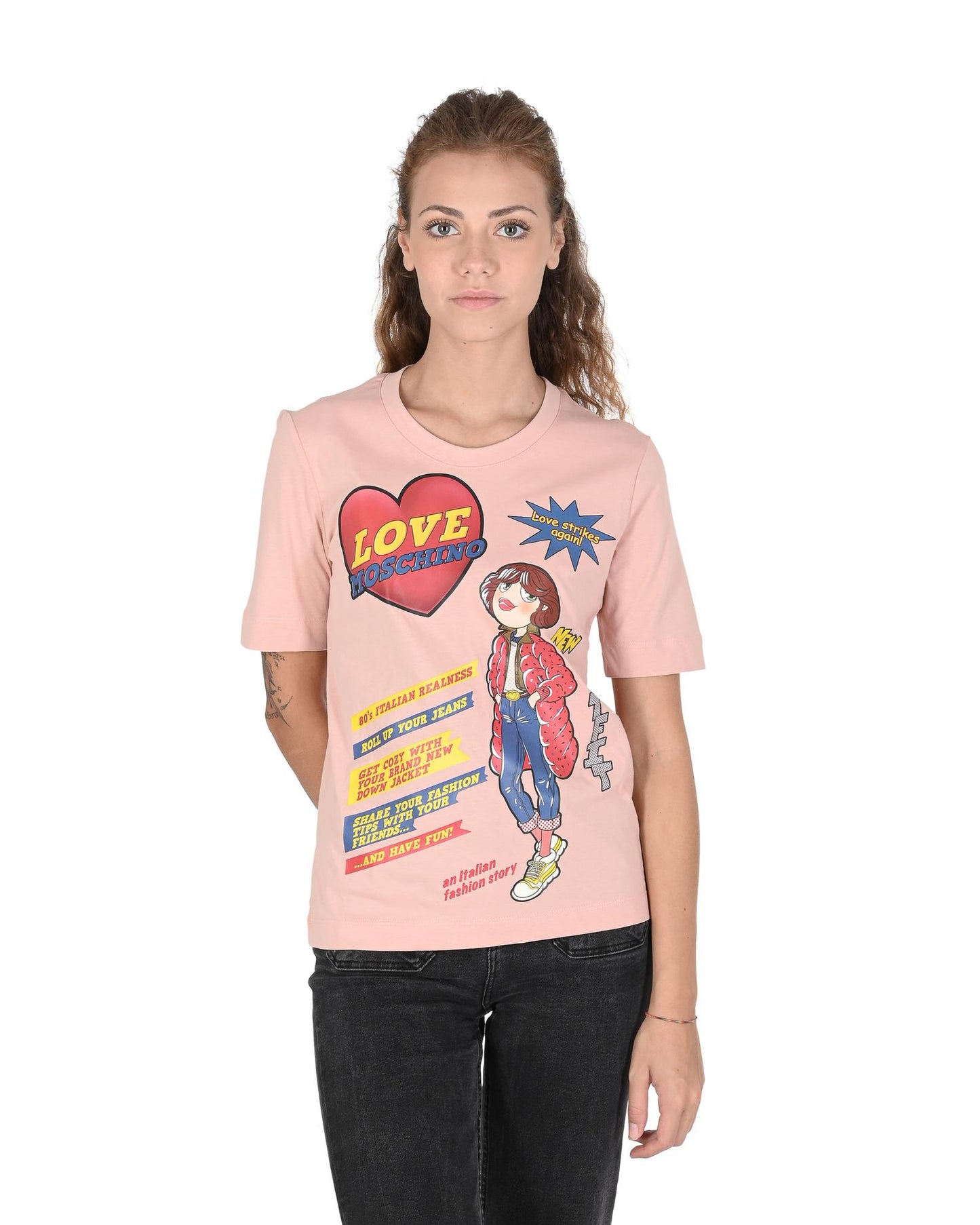 Powder Pink Cotton T-Shirt - 42 EU