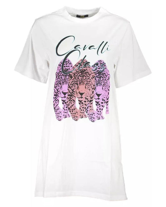 Cavalli Class Women's White Cotton Dress - L