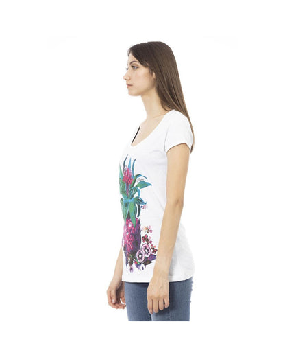 Just Cavalli Women's White Cotton Tops & T-Shirt - S