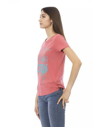 Trussardi Action Women's Pink Cotton Tops & T-Shirt - L