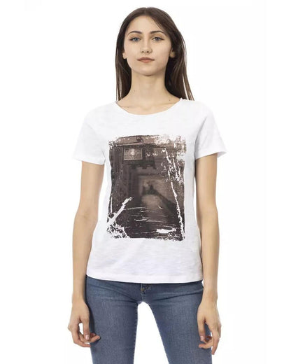 Trussardi Action Women's White Cotton Tops & T-Shirt - M