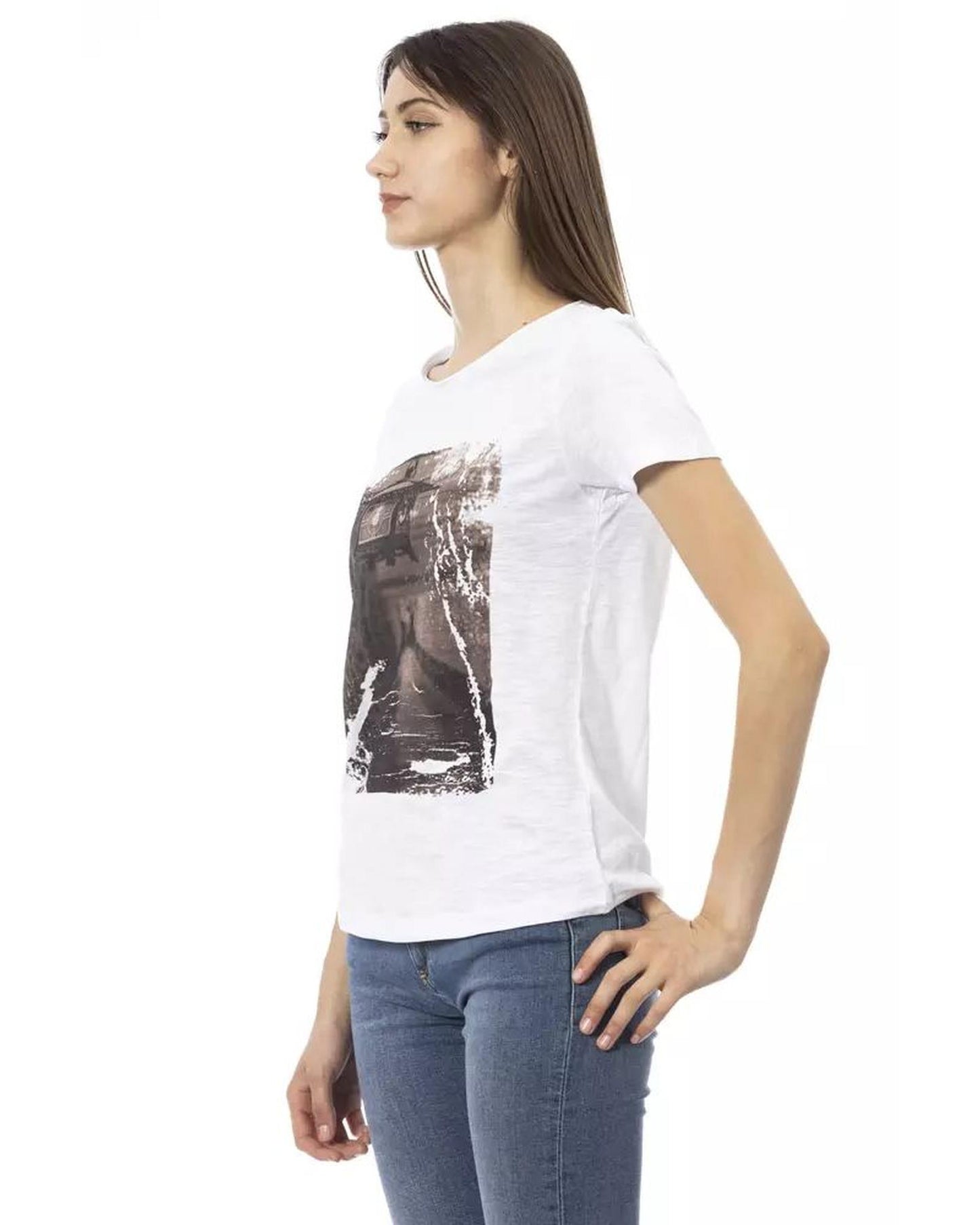 Trussardi Action Women's White Cotton Tops & T-Shirt - M