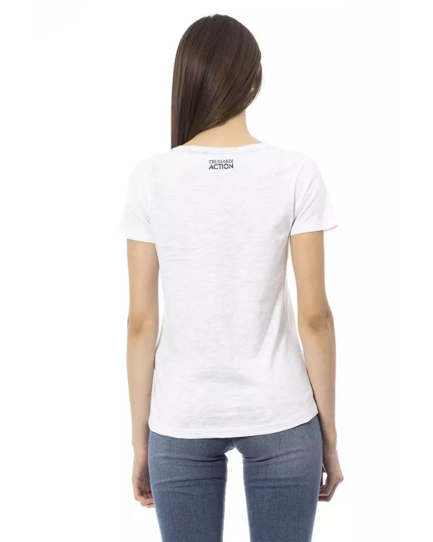 Trussardi Action Women's White Cotton Tops & T-Shirt - M