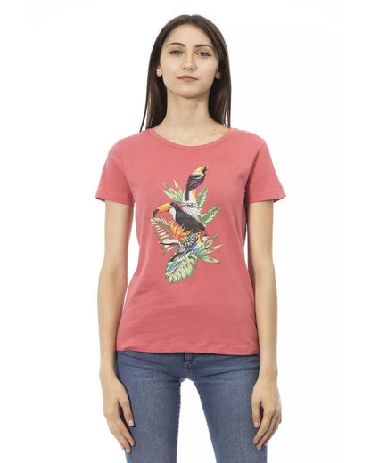 Trussardi Action Women's Pink Cotton Tops & T-Shirt - L