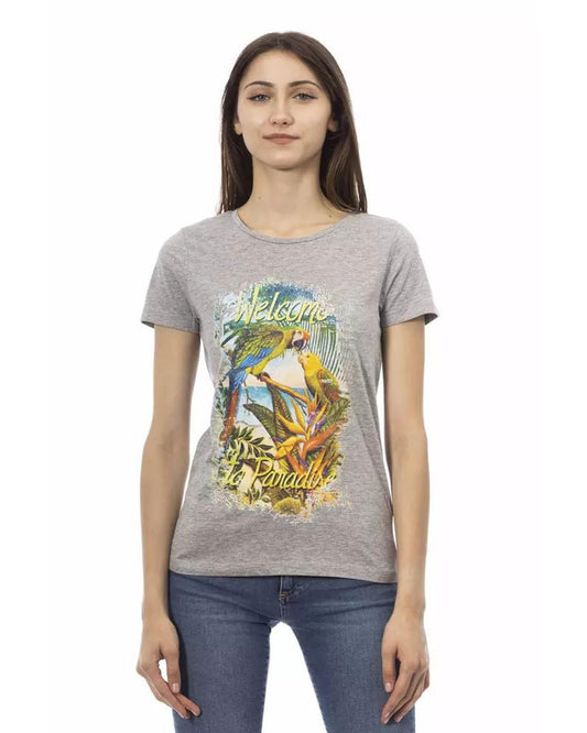 Trussardi Action Women's Gray Cotton Tops & T-Shirt - L