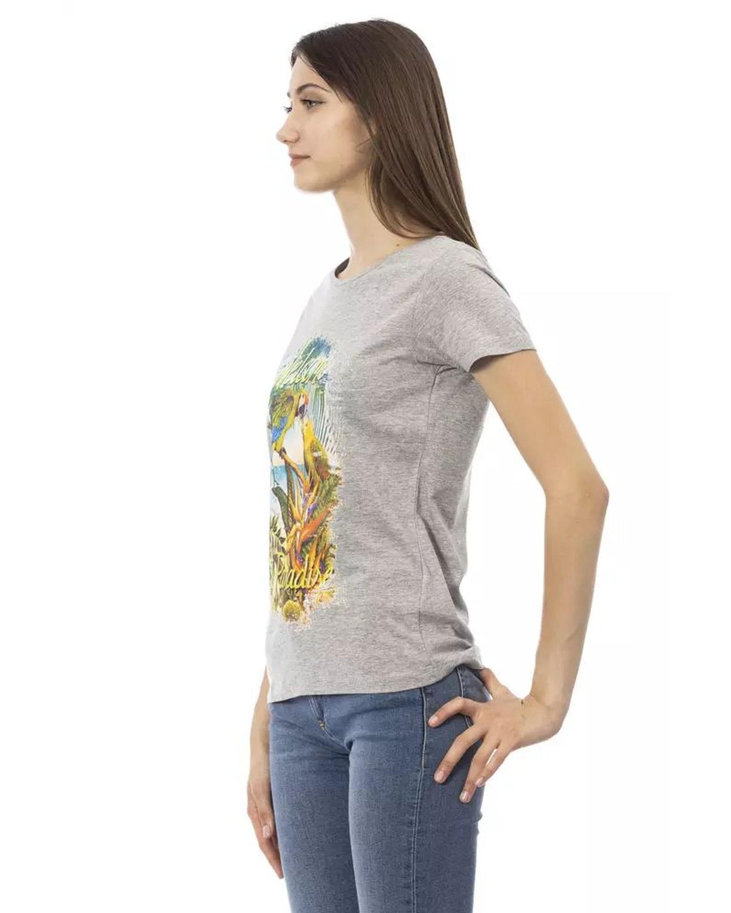 Trussardi Action Women's Gray Cotton Tops & T-Shirt - M