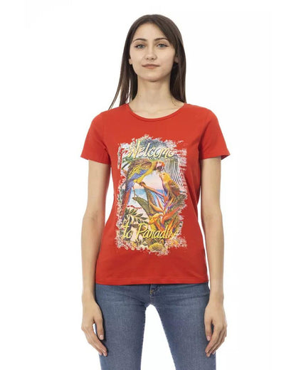 Trussardi Action Women's Red Cotton Tops & T-Shirt - S