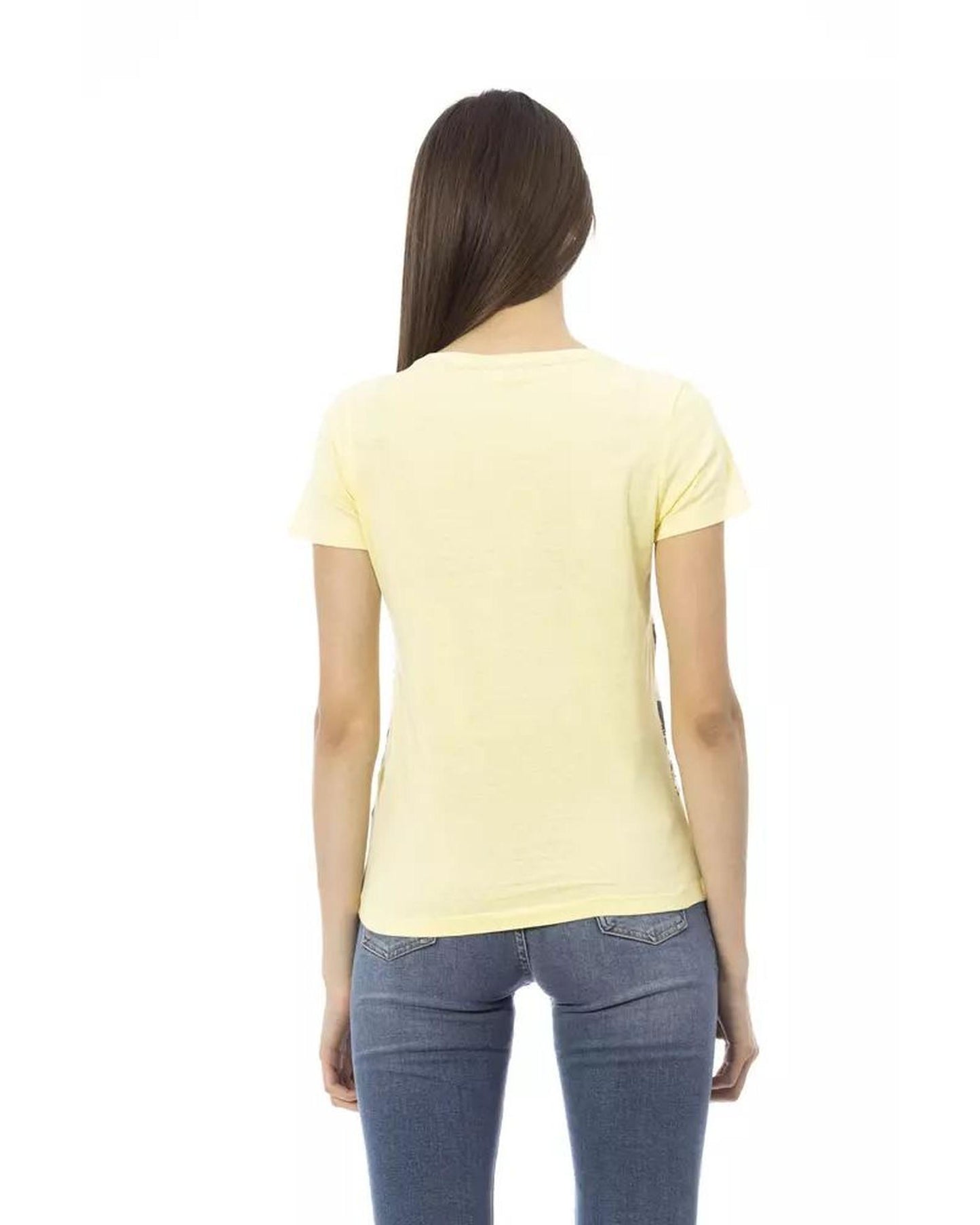 Trussardi Action Women's Yellow Cotton Tops & T-Shirt - L