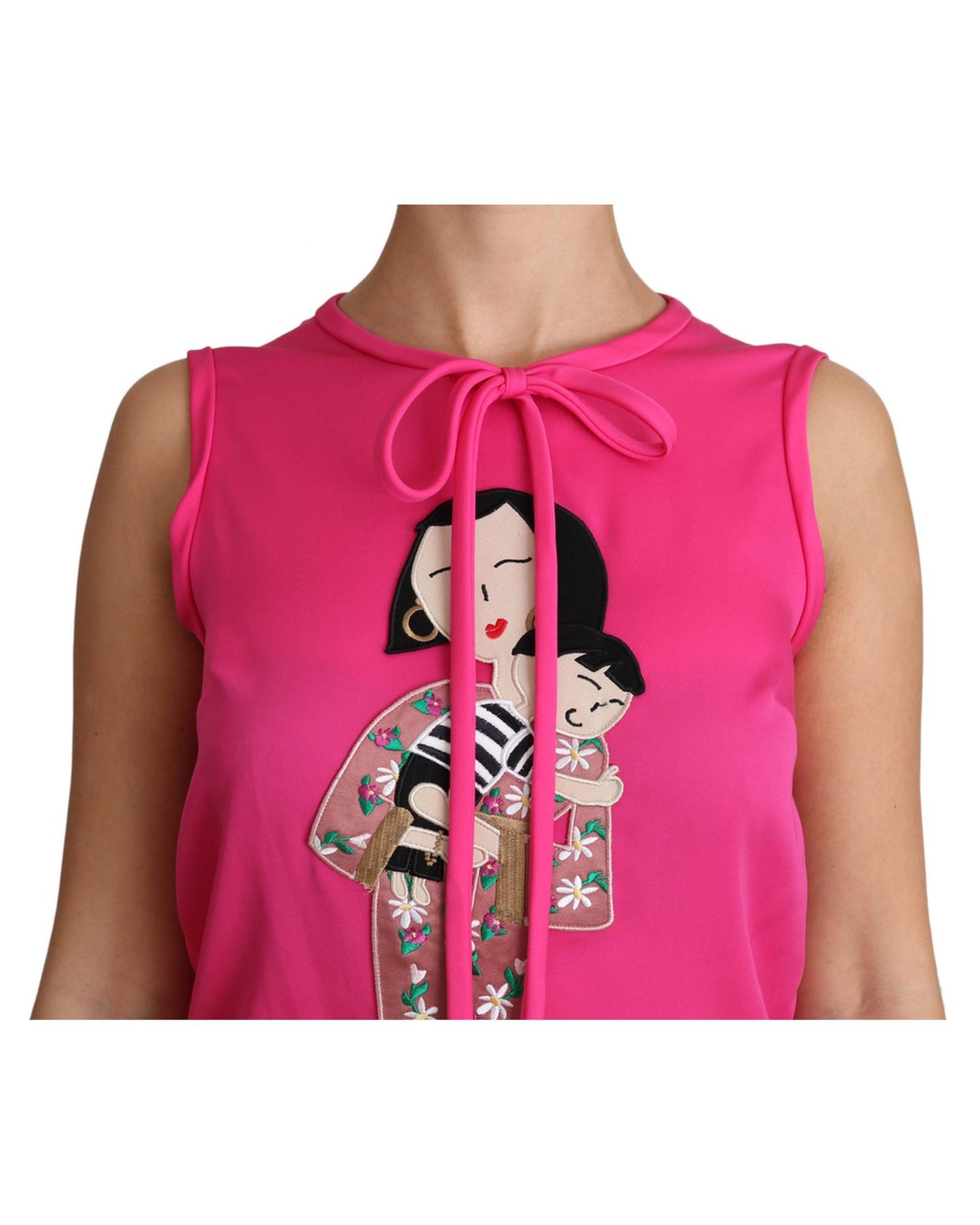 Stunning Dolce & Gabbana Family Silk Tank Top Shirt 40 IT Women