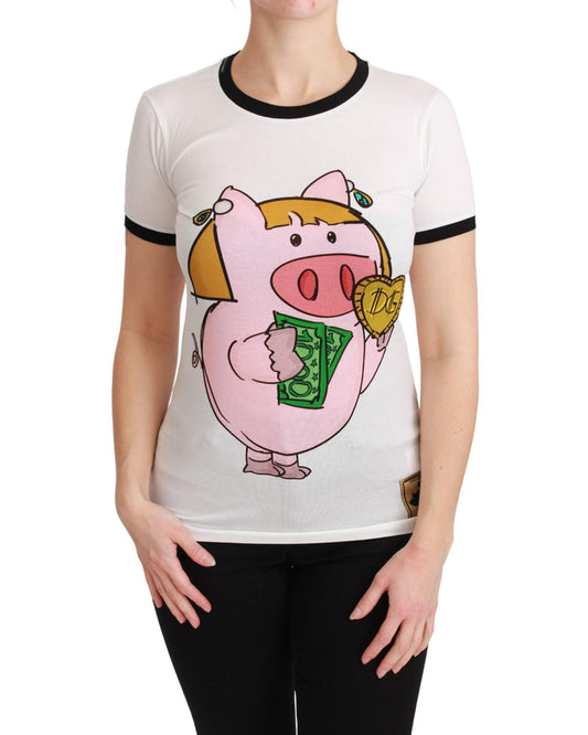 Dolce & Gabbana Year of the Pig Crewneck T-shirt 46 IT Women