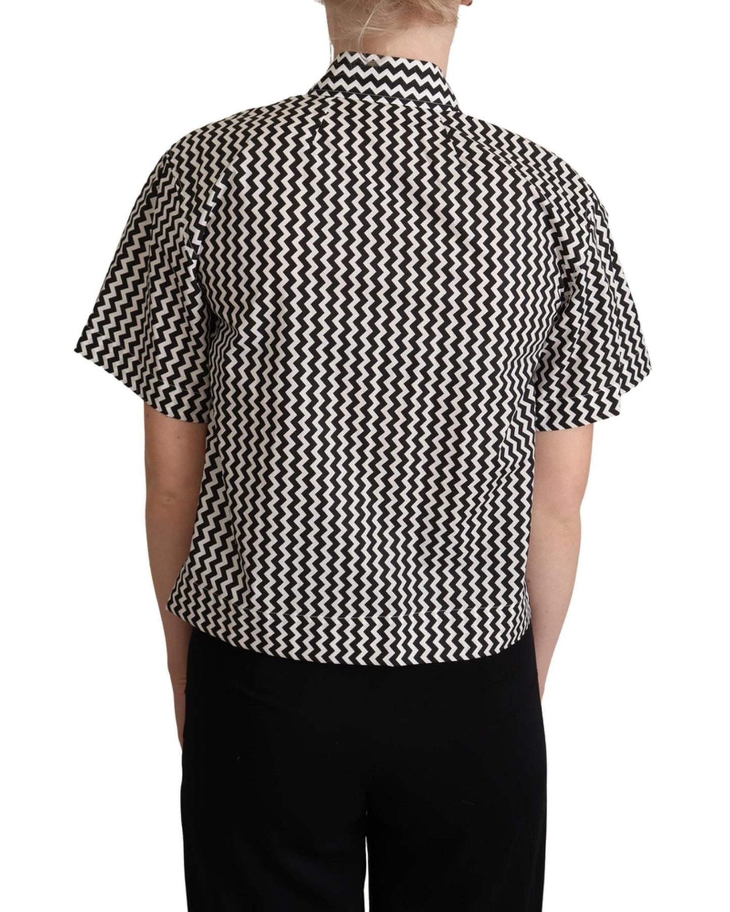 Signature Zigzag Design Cotton Polo by Dolce & Gabbana 40 IT Women