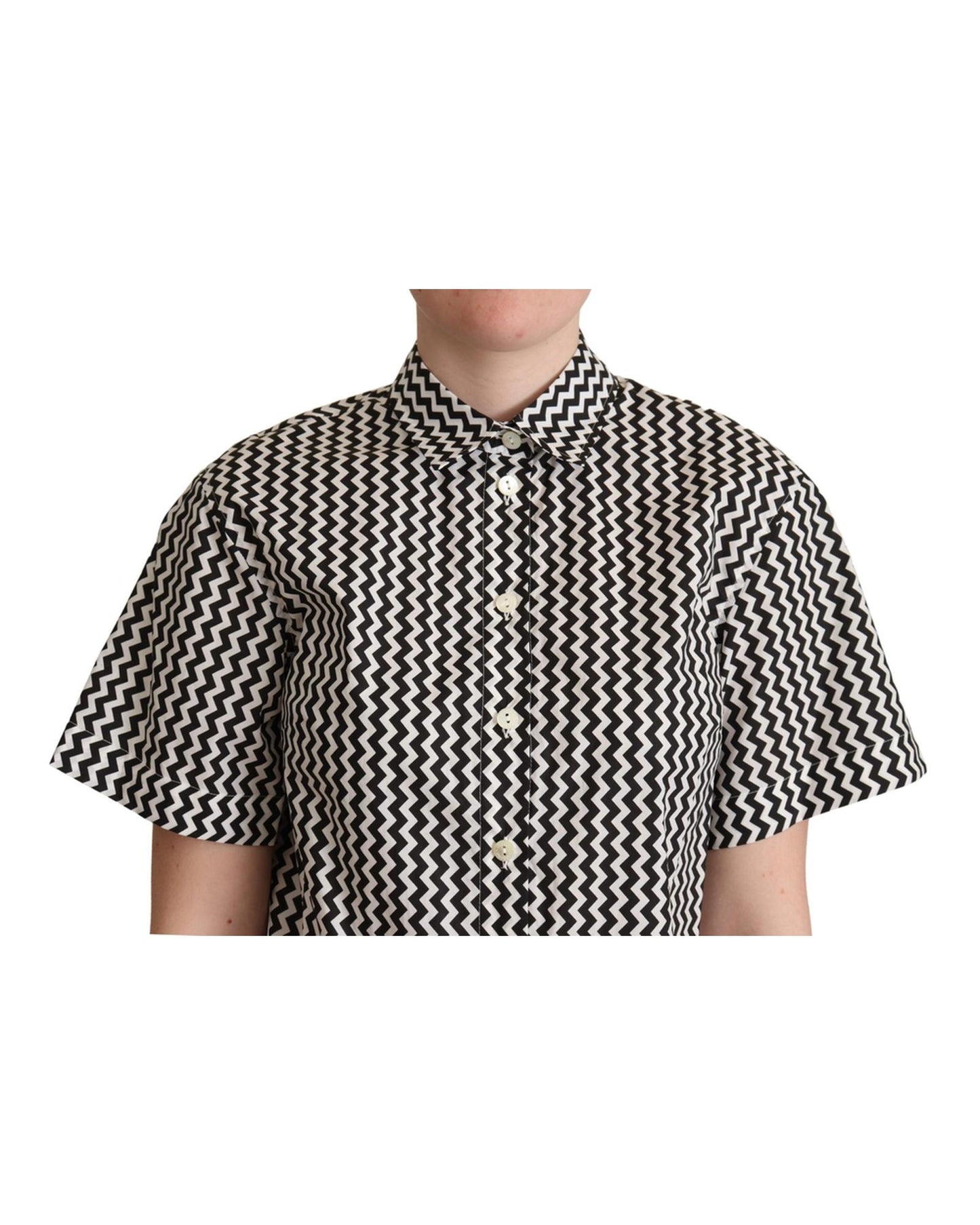 Signature Zigzag Design Cotton Polo by Dolce & Gabbana 40 IT Women