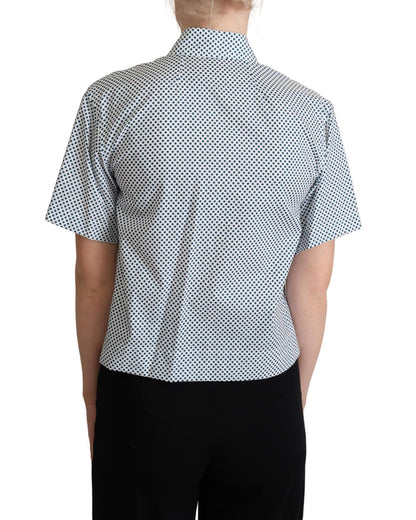 Polka Dot Collared Shirt - Blue 44 IT Women