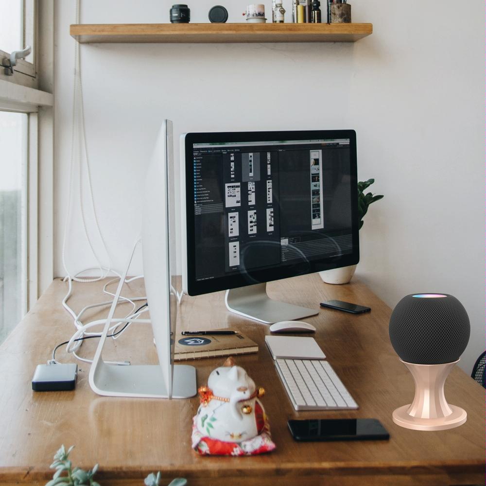 Desktop Speaker Bracket For Apple Home Pod Mini - Rose Pink