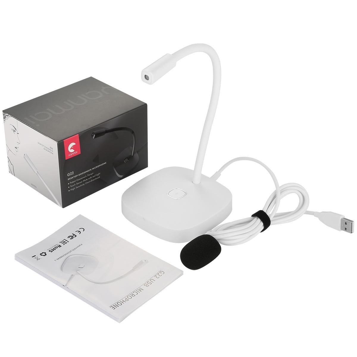 Desktop Usb Microphone For G22 Computers - White