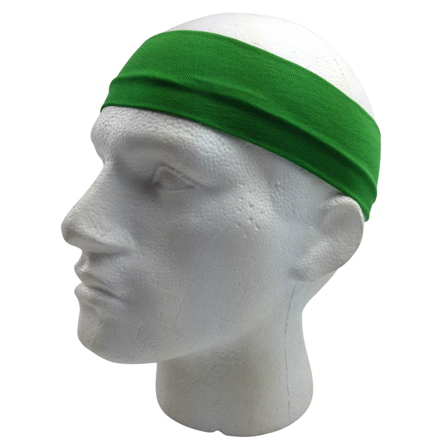 PLAIN HEADBAND Elastic Stretch Sports Yoga Hair Band Unisex 8cm Wide Wrap - Green