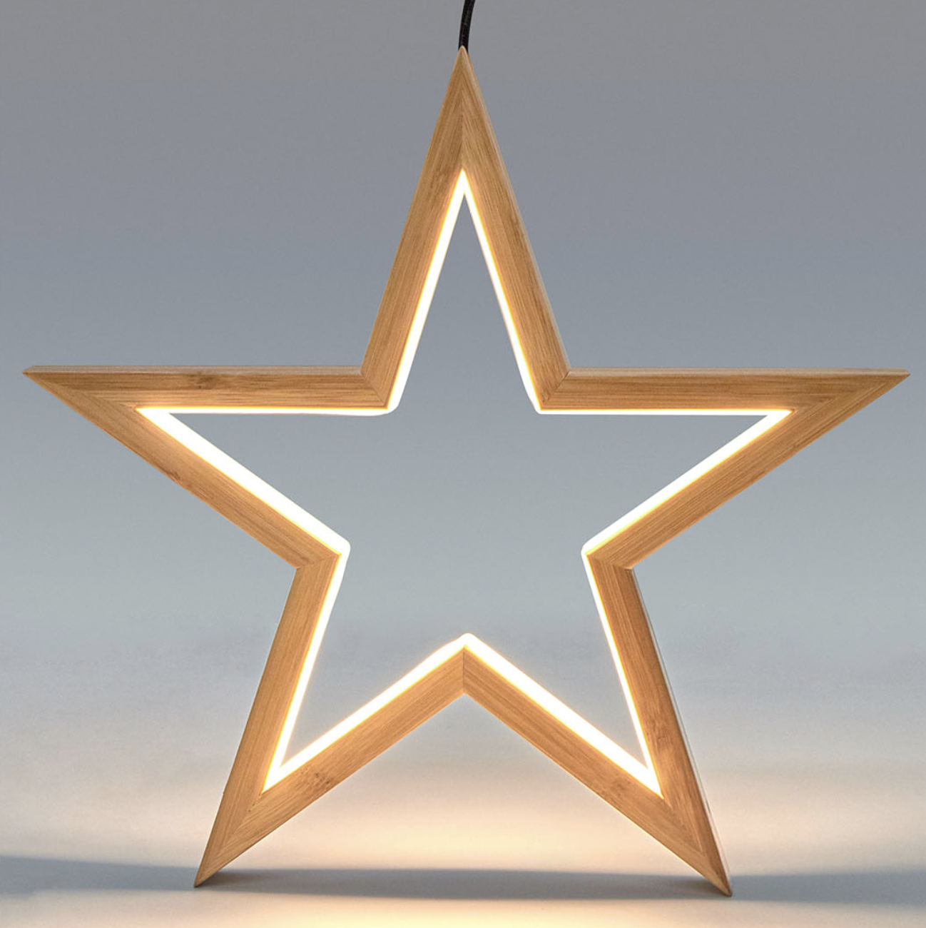 Ceiling Bamboo Star LED Hanging Lamp Natural Home Decor Lighting Pendant - Natural