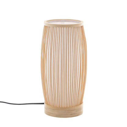 Natural Woven Bamboo Cylinder Table Lamp Light Shade Boho Tropical Coastal