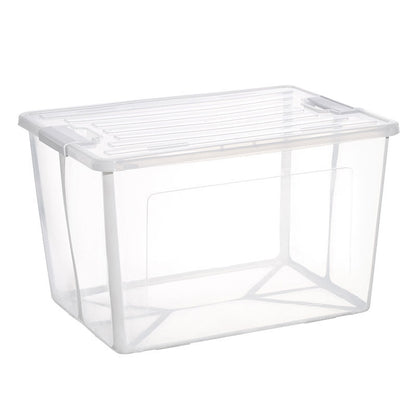 37 Litre Modular Clear Foldable Storage Box with Lid Plastic Tub Collapsible