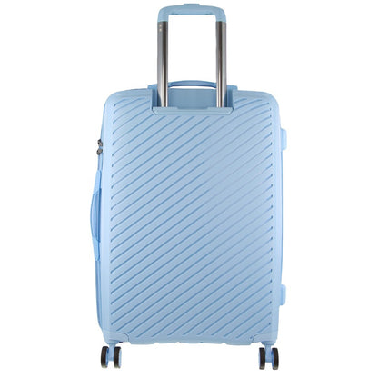 Pierre Cardin Inspired Milleni Checked Luggage Bag Travel Carry On Suitcase 65cm (82.5L) - Blue