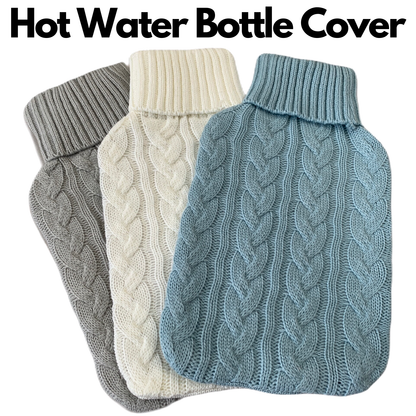 HOT WATER BOTTLE KNITTED COVER ONLY Winter Warm Soft Bag Relaxing Warm - Assorted