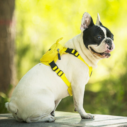 Ondoing Pet Saddle Bag Dog Harness Backpack Hiking Traveling Outdoor Bags Cute Costume (Pink pig bag with leash)L