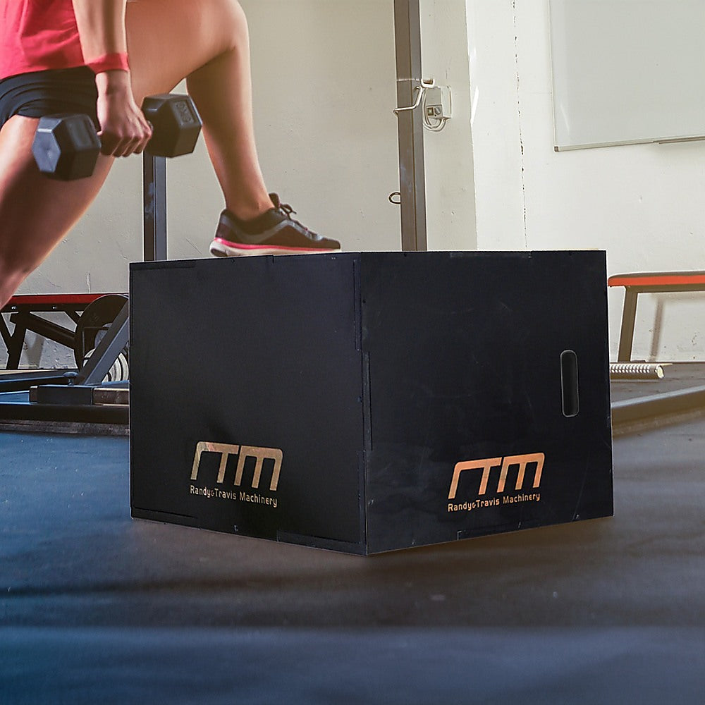 3 IN 1 Black Wood Plyo Games Plyometric Jump Box