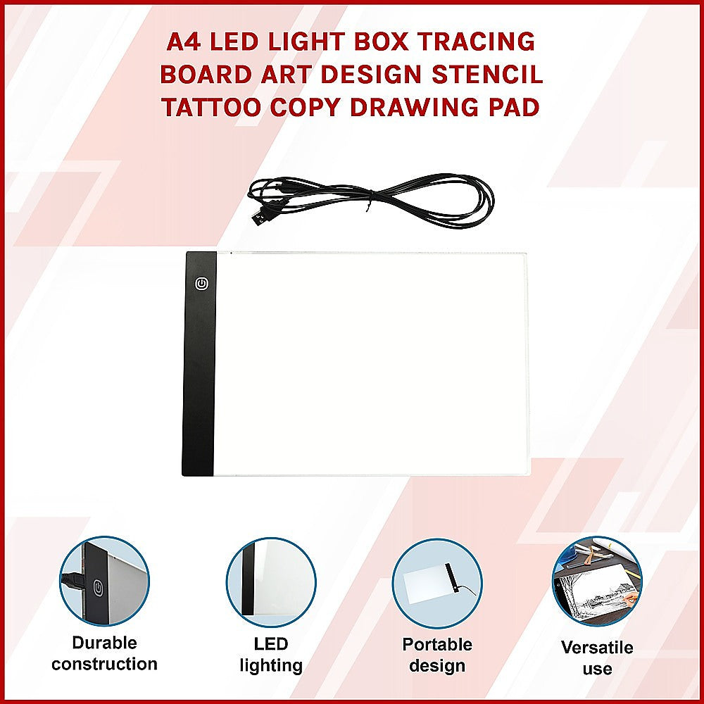 A4 LED Light Box Tracing Board Art Design Stencil Tattoo Copy Drawing Pad