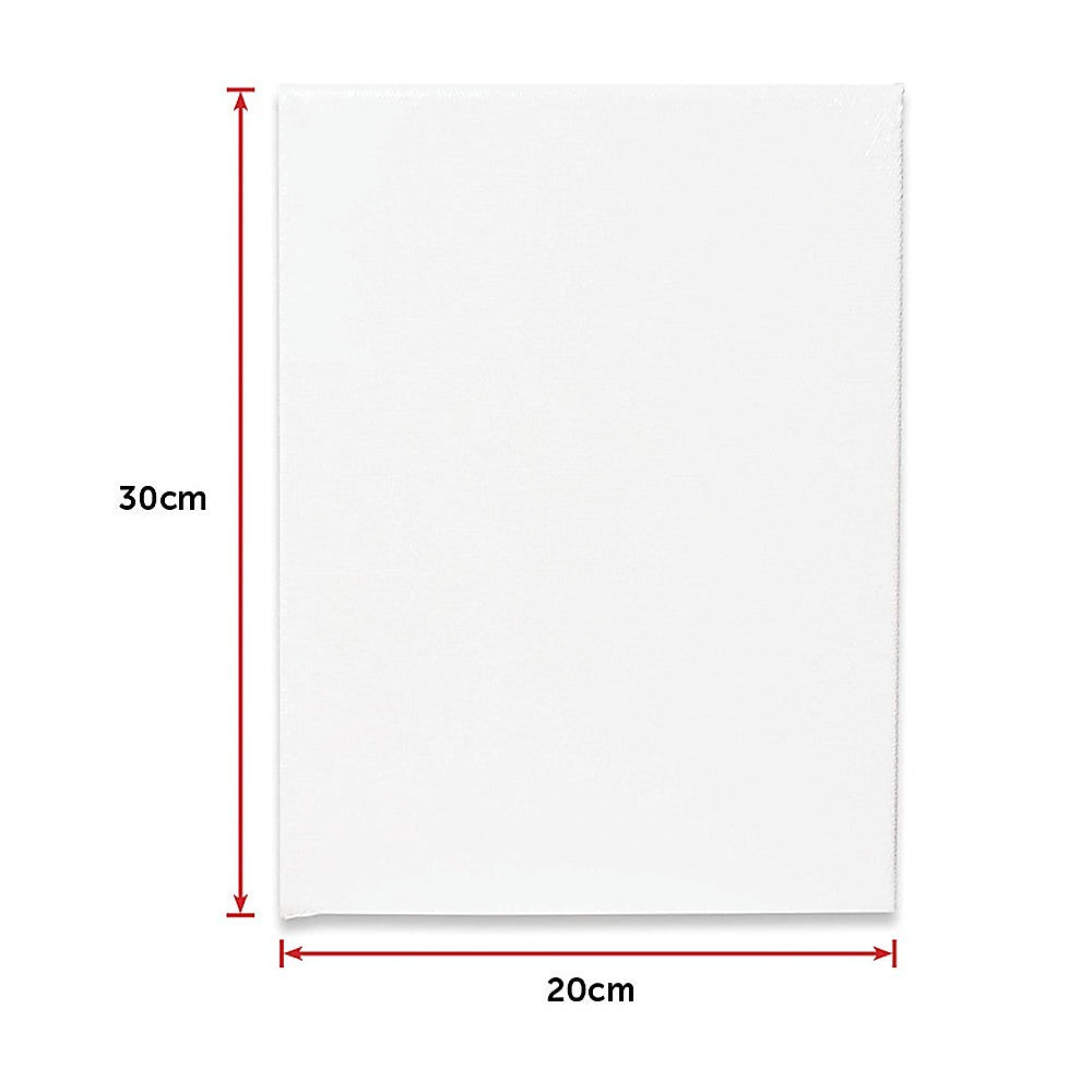 5 pack of 20x30cm Artist Blank Stretched Canvas Canvases Art Large White Range Oil Acrylic Wood