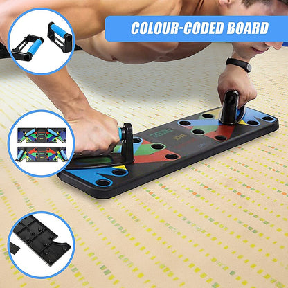 9 in 1 Push Up Board Yoga Bands Fitness Workout Train Gym Exercise Pushup Stand