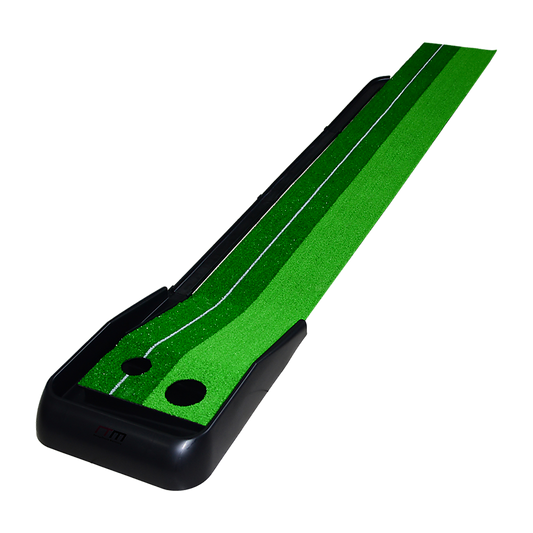 Indoor Practice Putting Green 2.5m Mat Inclined Ball Return Fake Grass 2 Holes