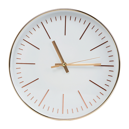 Modern Wall Clock Silent Non-Ticking Quartz Battery Operated Gold