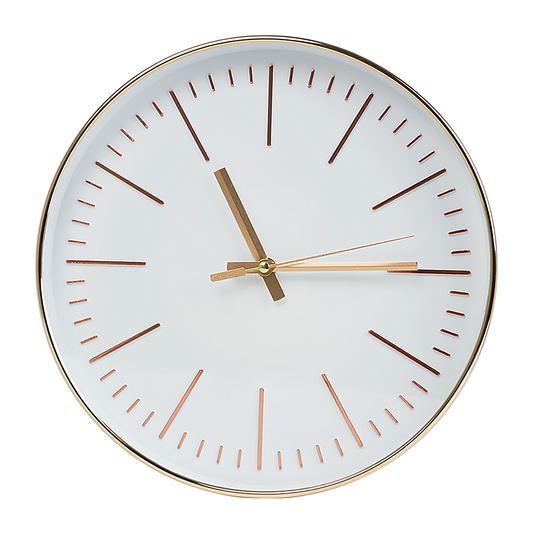 Modern Wall Clock Silent Non-Ticking Quartz Battery Operated Gold