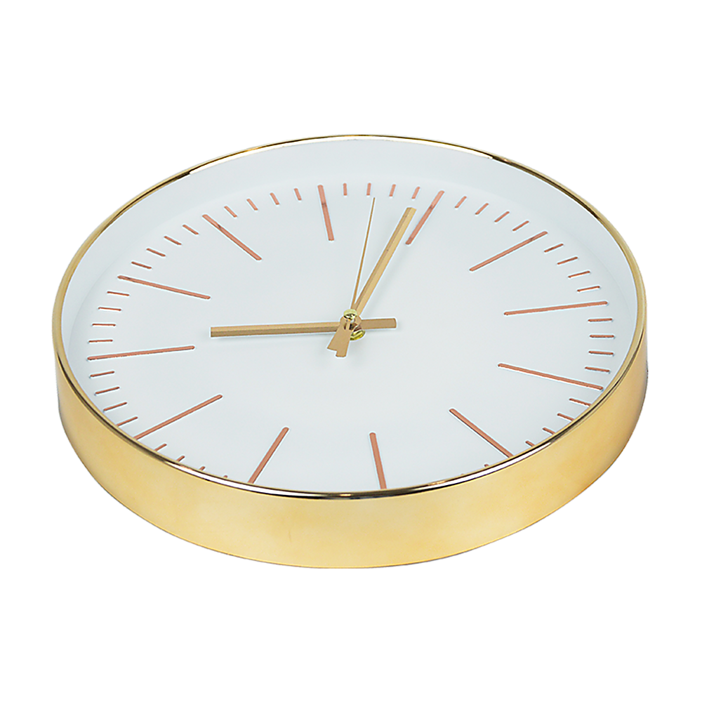 Modern Wall Clock Silent Non-Ticking Quartz Battery Operated Gold