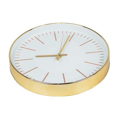 Modern Wall Clock Silent Non-Ticking Quartz Battery Operated Gold