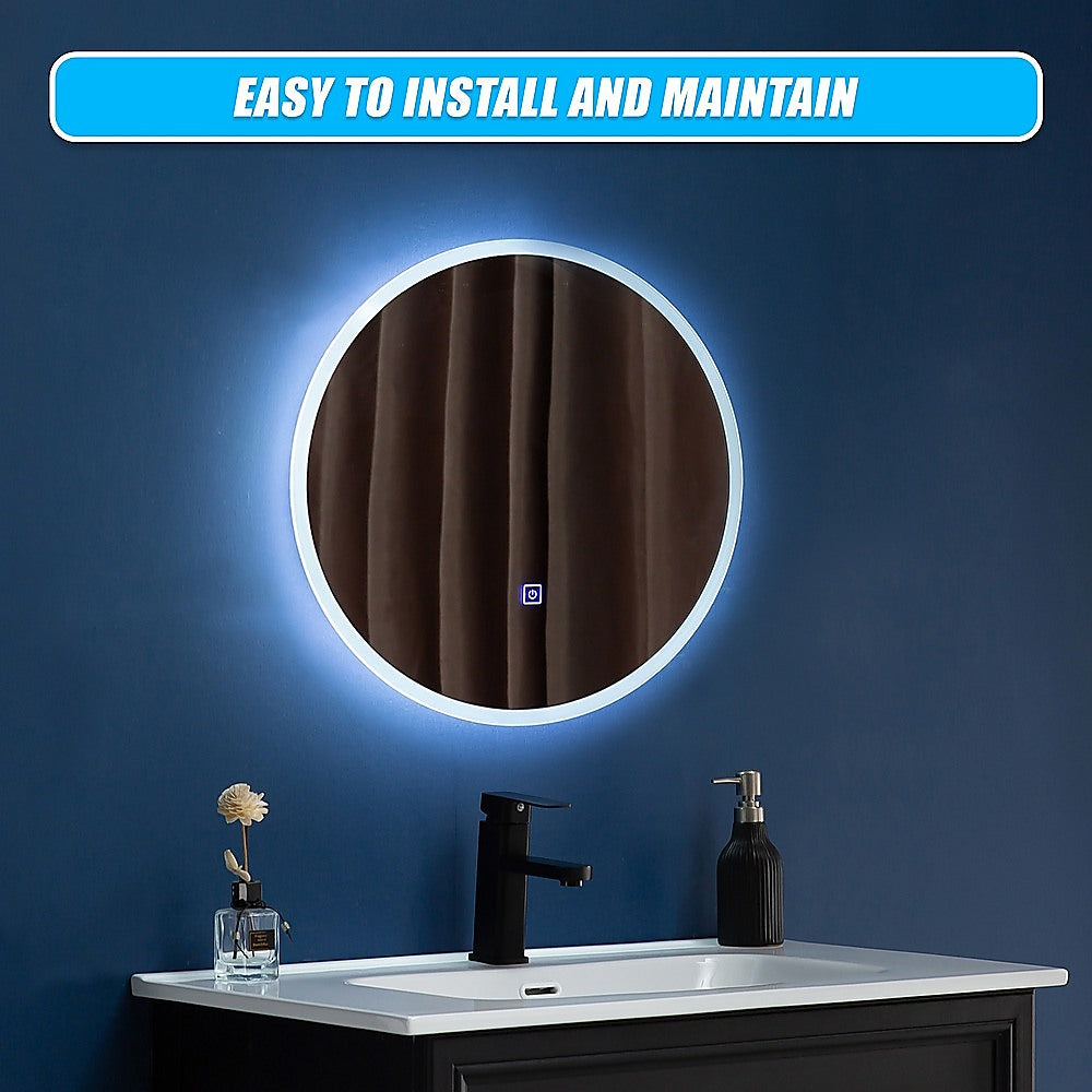 90cm LED Wall Mirror Bathroom Mirrors Light Decor Round