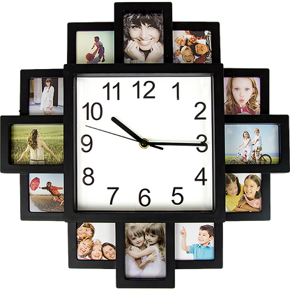 Photo Frame Clock Picture Collage 12Picture Display Photowall