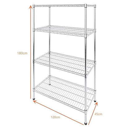 Modular Wire Storage Shelf 1200 x 450 x 1800mm Steel Shelving