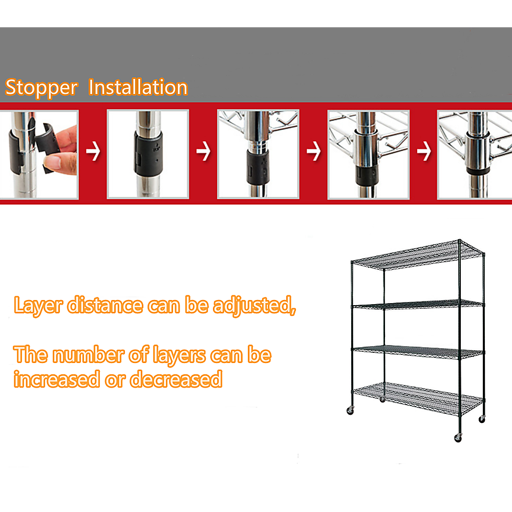 Modular Wire Storage Shelf 1500 x 450 x 1800mm Steel Shelving