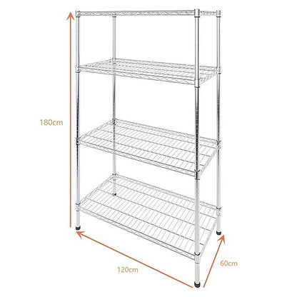 Modular Wire Storage Shelf 1200 x 600 x 1800mm Steel Shelving