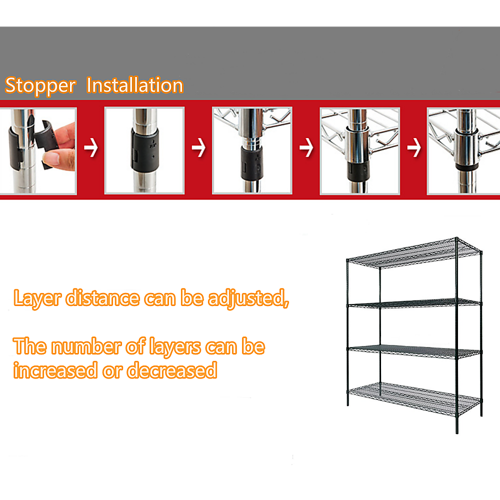 Modular Wire Storage Shelf 1500 x 350 x 1800mm Steel Shelving