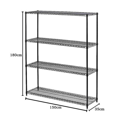 Modular Wire Storage Shelf 1500 x 350 x 1800mm Steel Shelving