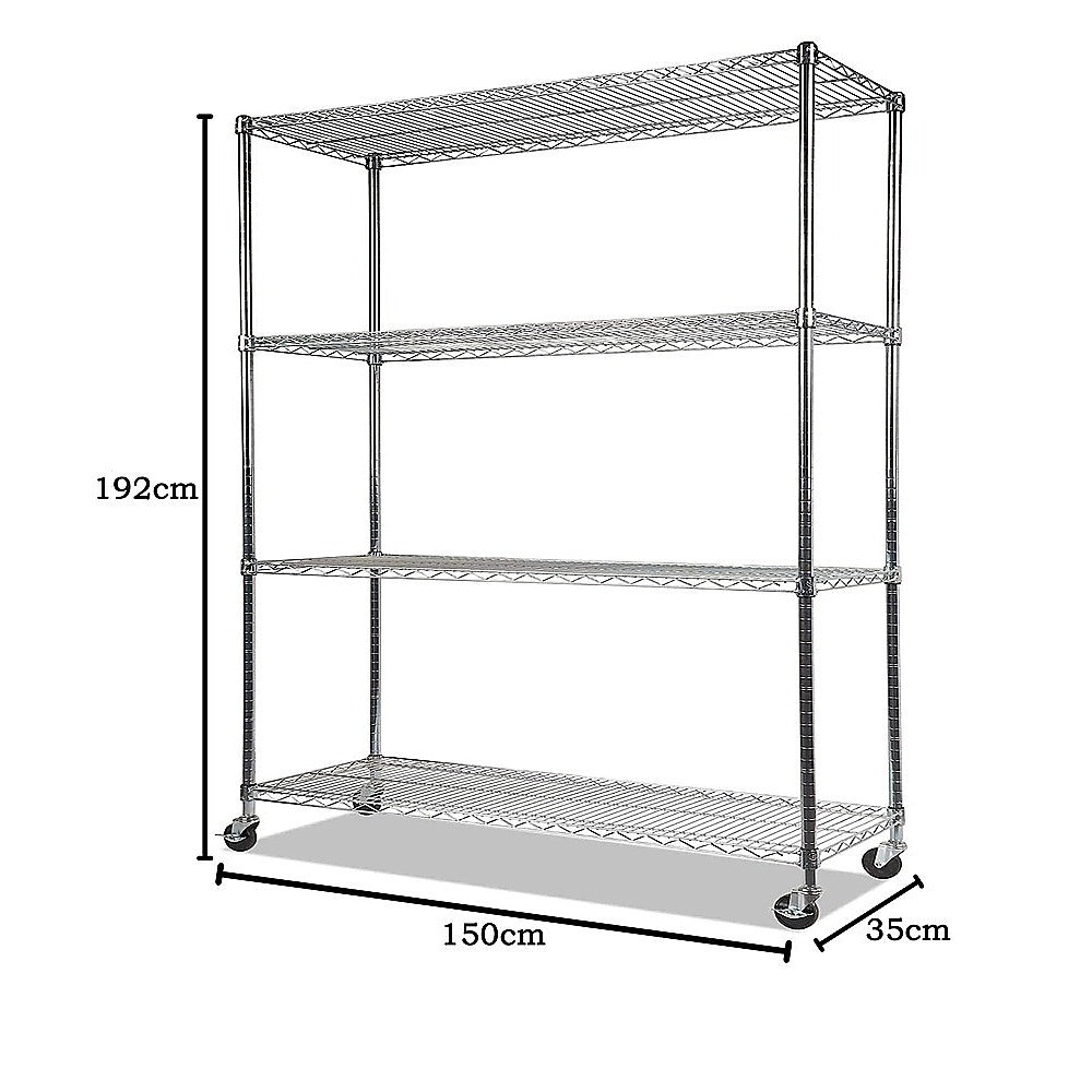 Modular Wire Storage Shelf 1500 x 350 x 1800mm Steel Shelving