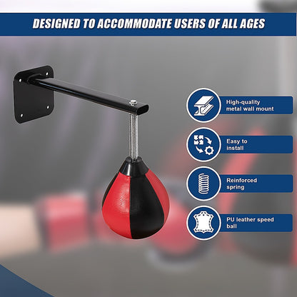 Speed Bag Boxing Punching Bag Wall Mount Reflex Training