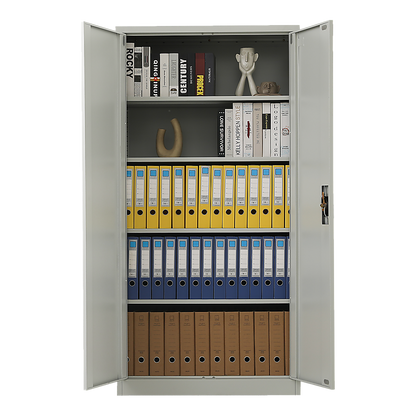 Two-Door Metal Cabinet Shelf Storage for Home Office Gym