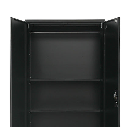 Two-Door Metal Cabinet Shelf Storage for Home Office Gym